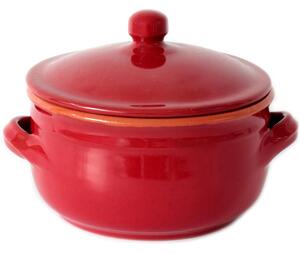 Tegame in Terracotta con coperchio �30 x h 20 cm Colore Amaranto Adatti per cucinare su : Fiamma, Piastra elettrica , Forno , Microonde