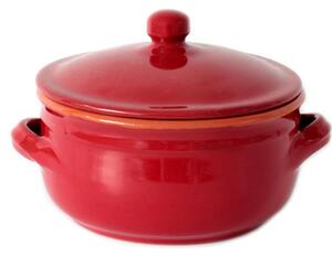 Tegame in Terracotta con coperchio �27 cm Colore Amaranto Adatti per cucinare su : Fiamma, Piastra elettrica , Forno , Microonde