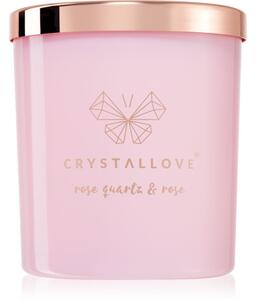 Crystallove Crystalized Scented Candle Rose Quartz & Rose candela profumata 220 g