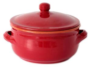 Tegame in Terracotta con coperchio �20 cm Colore Amaranto Adatti per cucinare su : Fiamma, Piastra elettrica , Forno , Microonde
