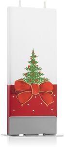 Flatyz Holiday Christmas Tree and Red Ribbon candela decorativa 6x15 cm