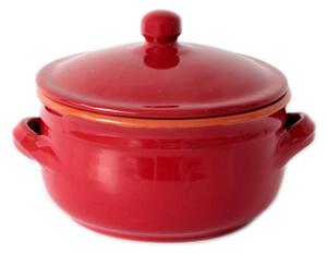 Tegame in Terracotta con coperchio �17 cm Colore Amaranto Adatti per cucinare su : Fiamma, Piastra elettrica , Forno , Microonde