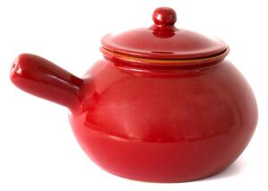 Cuocipatate in Terracotta con coperchio �13xh 15 cm Colore Amaranto Adatti per cucinare su : Fiamma, Piastra elettrica , Forno , Microonde