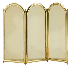 Parascintille per camino 3 ante in Ottone ARCO 50x h75 cm lavorazione artigianale in ottone pieno stile classico, rete oro