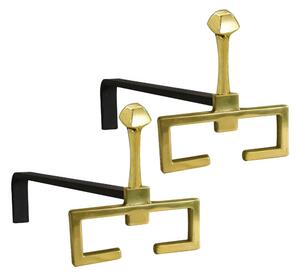 Alari per camino, coppia in ferro in Ottone Modello CHIODO Dimensioni 37x h23 cm lavorazione artigianale in ottone pieno stile moderno made in Italy