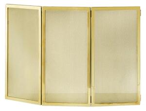 Parascintille per camino 3 ante in Ottone 75xh45 cm lavorazione artigianale in ottone pieno stile moderno, rete ottone