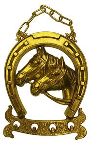 Appendichiavi , Porta chiavi da muro Cavallo , 4 posti dimensioni 11xh14 cm, peso 0,500 kg ottone brunito