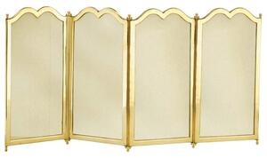 Parascintille per camino 4 ante in Ottone 100xh40 cm lavorazione artigianale in ottone pieno stile classico, rete ottone