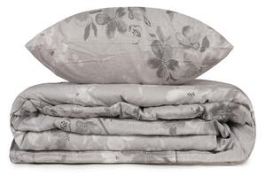 Set copripiumino e federa grigio in cotone renforcé per letto singolo 140x200 cm Elena – Mijolnir