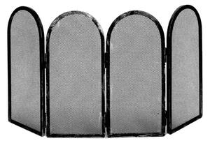 Parascintille per camino 4 ante In FERRO modello ARCO dimensioni 100xh50 cm lavorazione artigianale in ferro rete nera