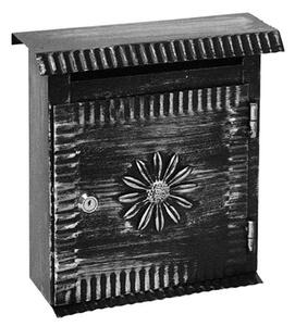 Cassetta per Posta In ferro Battuto Lavorazione Artigianale trattamento x Esterno 27x10xh 24 cm con 2 chiavi di chiusura colore nero