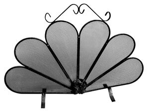 Parascintille per camino In FERRO modello PAVONE dimensioni 50x h74 cm lavorazione artigianale in ferro rete nera