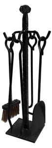 Gruppo per camino in Ferro battuto base quadrata 28xh58 cm - Peso 2,9 kg lavorazione artigianale in stile classico made In Italy 100x100
