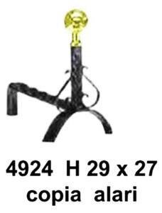 Coppia alari in ferro battuto per camino STELLA 27xh29 cm lavorazione artigianale in ferro battuto colore nero