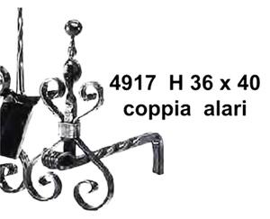 Coppia alari in ferro battuto per camino 40xh36 cm lavorazione artigianale in ferro battuto colore nero