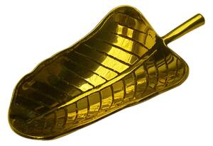Posacenere in Ottone massiccio realizzato in Forma di foglia Dimensioni 7x15 cm colore giallo