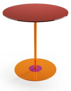 Tavolinetto, tavolo caff� piccolo Struttura in metallo Piano In vetro Dimensioni 46xh44 cm colore Rosso