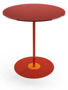 Tavolinetto, tavolo caff� piccolo Struttura in metallo Piano In vetro Dimensioni 48xh52 cm colore Rosso