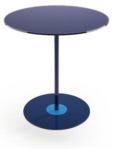 Tavolinetto, tavolo caff� piccolo Struttura in metallo Piano In vetro Dimensioni 46xh44 cm colore blu