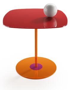 Tavolinetto, tavolo caff� quadrato Big Dimensioni 46x46xh52cm Struttura in metallo Piano In vetro colore Rosso