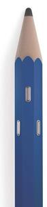 Appendiabiti da parete 4 ganci Matita 10x5xh140 cm in legno riciclato colore blu