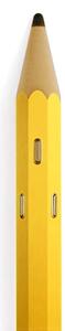 Appendiabiti da parete 4 ganci Matita 10x5xh140 cm in legno riciclato colore Giallo