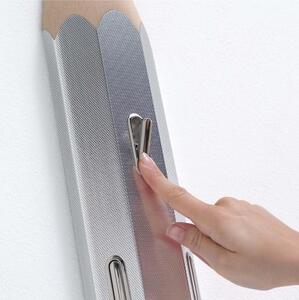 Appendiabiti da parete 4 ganci Matita 10x5xh140 cm in legno riciclato colore silver