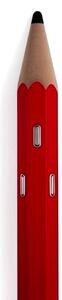 Appendiabiti da parete 4 ganci Matita 10x5xh104 cm in legno riciclato colore rosso