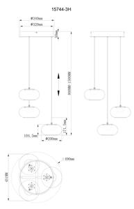Globo 15744-3H - Lampadario LED a sospensione con filo QUINTARA 3xLED/6W/230V