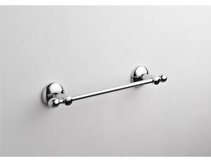 Porta asciugamani Mod ZACINTO 30x6xh4 cm placche rotonde forme arrotondate in finitura cromo lucido fissaggio a viti