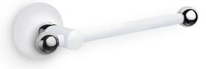 Gancio Porta carta igienica da bagno Mod ZACINTO 18x6xh5 cm placche rotonde forme arrotondate in finitura cromo lucido fissaggio a viti Bianco Pomelli Cromo