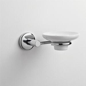 Porta sapone singolo fissaggio a muro in Ceramica IDRA 15x14,5xh6 cm fissaggio a viti bagno galvanico di oltre 22 micron inalterabile nel tempo