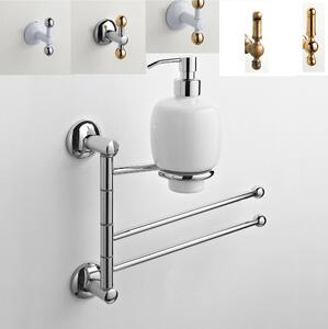 Asta attrezzata Bidet ZACINTO 32x14xh33 cm - Peso 2,4 kg Porta asciugamano doppio + dispenser tutti i braccetti che lo compongono ruotabile a 360 gradi snodabile a destra o sinistra