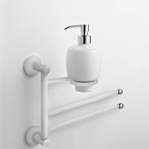 Asta attrezzata Bidet ZACINTO 32x14xh33 cm - Peso 2,4 kgPorta asciugamano doppio + dispenser tutti i braccetti che lo compongono ruotabile a 360 gradi snodabile a destra o sinistra