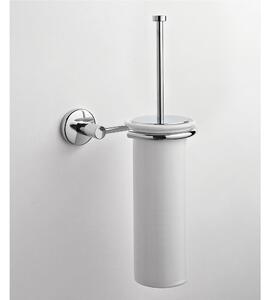 Porta Scopino fissaggio a muro IDRA 17x16xh39 cm fissaggio stop e viti bagno galvanico di oltre 22 micron inalterabile nel tempo