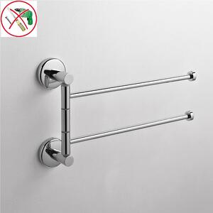 Porta asciugamano doppio fissaggio adesivo adesivo Forte Idra 33x6,5xh21 cm in finitura cromo lucido bagno galvanico di oltre 22 micron inalterabile nel tempo