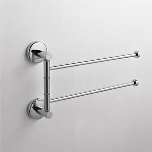 Porta asciugamano doppio Idra 33x6,5xh21 cm in finitura cromo lucido fissaggio a viti bagno galvanico di oltre 22 micron inalterabile nel tempo