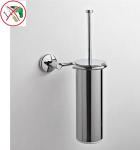 Porta Scopino Adesivo fissaggio a muro IDRA 17x16xh39 cm fissaggio adesivo Forte 3 M bagno galvanico di oltre 22 micron inalterabile nel tempo