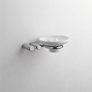 Porta sapone sospeso da muro in ceramica KIOS 16x13xh5 cm colore bianco fissaggio a viti Garanzia contro la corrosione