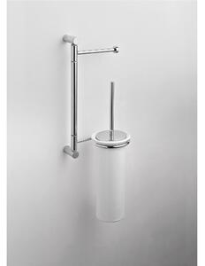 Asta attrezzata WC 15x14xh50 cm con Porta scopino in ceramica fissaggio a vite garantita contro la corrosione