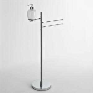 Piantana porta asciugamani Bidet KIOS 37x20xh82 cm con Dispenser in ceramica Garanzia contro la corrosione bagno galvanico di oltre 22 micron inalterabile nel tempo