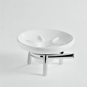 Porta sapone d'appoggio in ceramica KIOS 12x12xh6 cm colore bianco Garanzia contro la corrosione