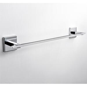 Porta asciugamani fissaggio Viti e Stop, Plano 40x6,5xh5,5 cm in finitura cromo lucido