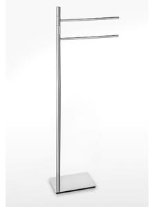 Piantana portasciugamani da bagno 2 bracci snodati Linea Basic Design Moderno dimensioni 33x15xh90 cm - bracci lunghezza 28 cm cromo lucido Garanzia i0 anni contro la ruggine