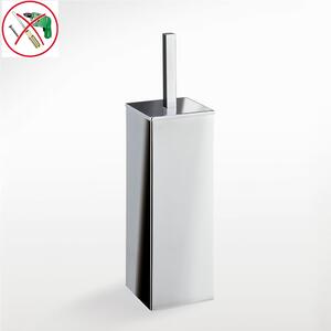 Porta scopino da muro attacco a baionetta fissaggio adesivo adesivo Forte 3 m Plano 8x8xh34 cm in finitura cromo lucido