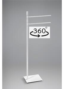 Piantana portasciugamani da bagno 2 bracci snodati Linea Living Moderno 33x15xh88 cm - bracci lunghezza 28 cm bianco Opaco Garanzia i0 anni contro la ruggine