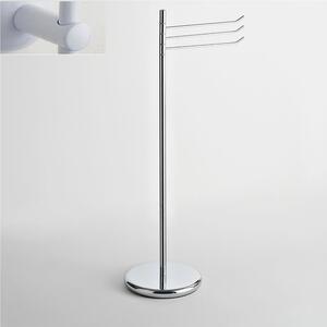 Piantana WC da Lavabo con porta asciugamani a tre bracci snodati ELBA 43x25xh90 cm - bracci lunghezza 28 cm bianco lucido Garanzia per anni contro la ruggine laccato bianco