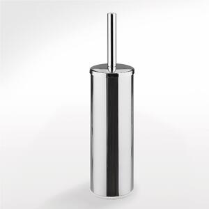 Porta scopino da terra rotondo in ottone OMBRA �8xh34 cm in finitura cromo lucido AISI 304 bagno galvanico di oltre 22 micron inalterabile nel tempo