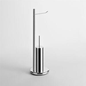 Piantana WC Bidet con Porta carta e porta scopino ELBA 39x20xh73 cm inox lucido Garanzia per anni contro la ruggine