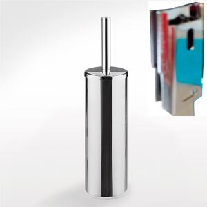 Porta scopino a Muro a Baionettarotondo con attacco a baionetta OMBRA �8xh34 cm in finitura cromo lucido AISI 304 bagno galvanico di oltre 22 micron inalterabile nel tempo